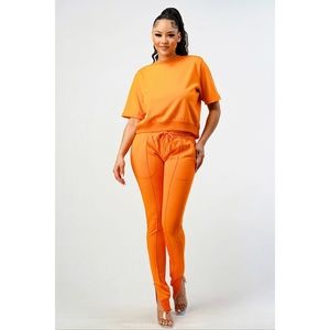 SHORT SLEEVE TOP?PANTS SET
